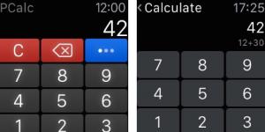 Calculatrices sur Apple Watch : Calcbot et PCalc