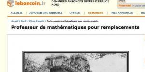 Lille : sur Le Bon Coin, on cherche un prof de mathématiques pour le collège Franklin